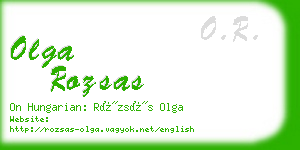 olga rozsas business card